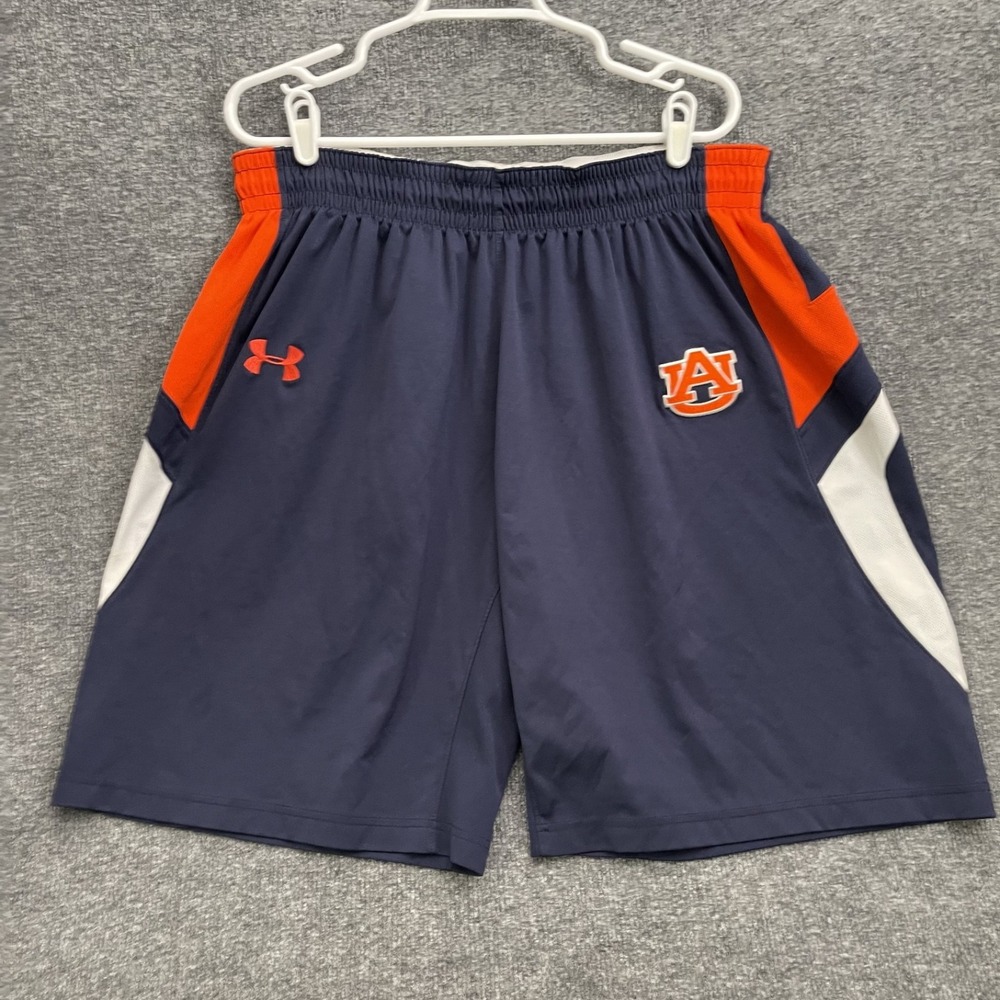 Auburn Tigers Under Armour Shorts Mens Sz L Navy Blue